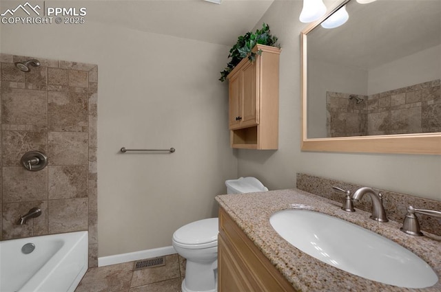 3512 Chico Cir, Colorado Springs, CO 80918 - bathroom with vanity, tub / shower combination, and tile patterned floors