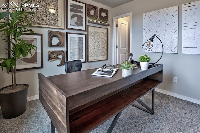 7703 Lost Trail Dr, Colorado Springs, CO 80908 - office area featuring carpet floors and baseboards