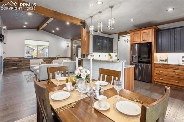 1124 E Poncha Ave, Salida, CO 81201 - dining room featuring hardwood / wood-style floors, recessed lighting, and a wainscoted wall