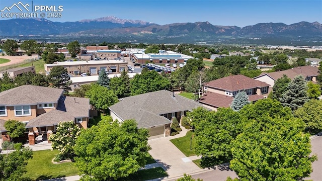 10290 Peach Blossom Trl, Colorado Springs, CO 80920 - aerial perspective of suburban area with a mountain backdrop
