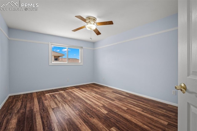 206 Luxury Ln, Colorado Springs, CO 80921 - unfurnished room featuring a ceiling fan and wood finished floors
