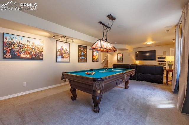 14095 Gleneagle Dr, Colorado Springs, CO 80921 - rec room with billiards and carpet