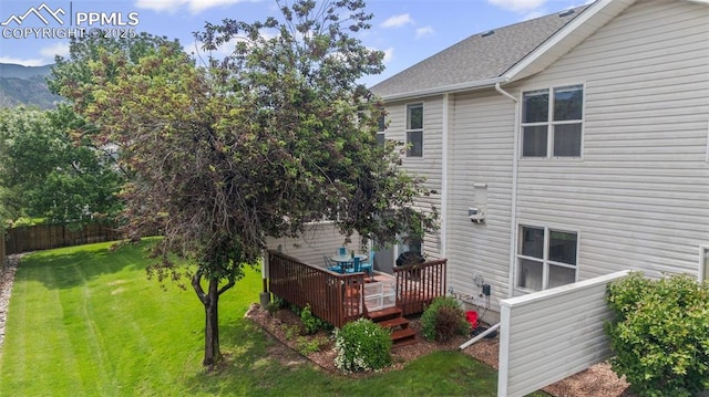 1749 Victorian Pt, Colorado Springs, CO 80905 - view of side of property with a wooden deck and roof with shingles