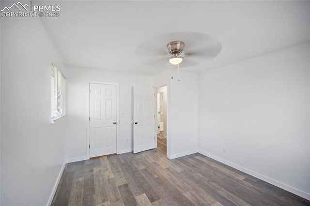 3014 N Moonbeam Cir, Colorado Springs, CO 80916 - unfurnished bedroom featuring wood finished floors and a ceiling fan
