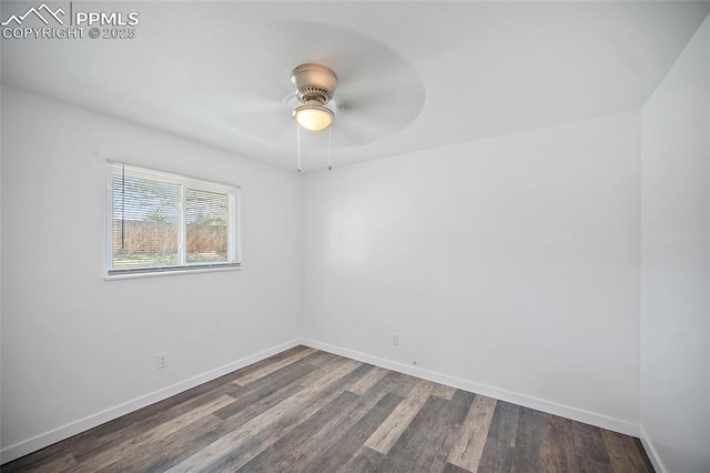 3014 N Moonbeam Cir, Colorado Springs, CO 80916 - spare room featuring wood finished floors and ceiling fan