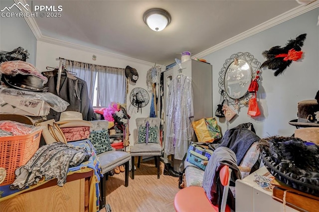 128 W Eaton Ave, Cripple Creek, CO 80813 - bedroom with ornamental molding and wood finished floors
