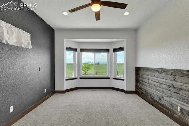 11354 Mckissick Rd, Peyton, CO 80831 - unfurnished room with a textured wall, carpet flooring, healthy amount of natural light, ceiling fan, and recessed lighting