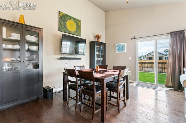 6862 Simcoe Dr, Colorado Springs, CO 80925 - dining area with dark wood-style floors