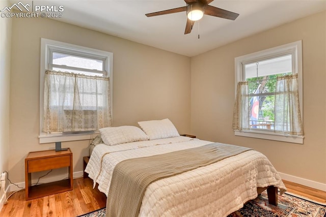1445 N Foote Ave, Colorado Springs, CO 80909 - bedroom with wood finished floors and ceiling fan