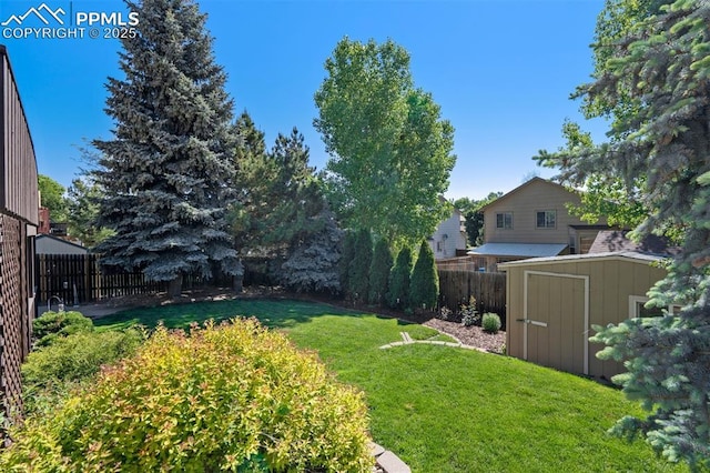 6055 Fescue Dr, Colorado Springs, CO 80923 - view of yard featuring a storage shed