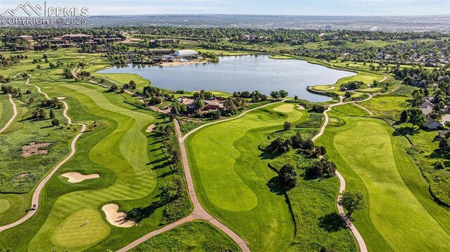 55 Woodbridge Dr, Colorado Springs, CO 80906 - aerial overview of property's location with a large body of water, a golf club, and nearby suburban area