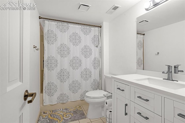 55 Woodbridge Dr, Colorado Springs, CO 80906 - bathroom with vanity, tile patterned floors, and shower / tub combo