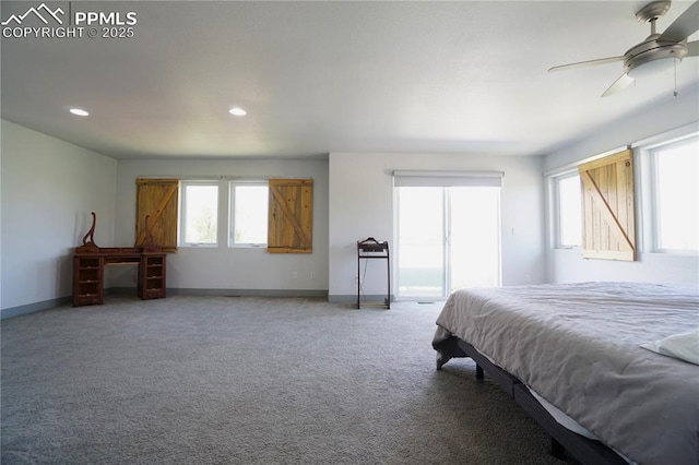 1407 Manitou Blvd, Colorado Springs, CO 80904 - bedroom with carpet flooring, recessed lighting, and a ceiling fan