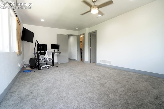 1407 Manitou Blvd, Colorado Springs, CO 80904 - office with a ceiling fan and carpet