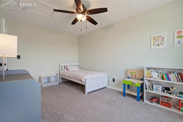 2852 Front Royal Dr, Colorado Springs, CO 80919 - carpeted bedroom with a ceiling fan and attic access