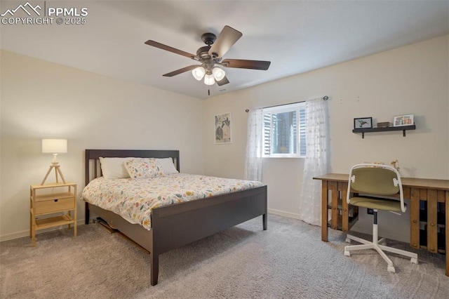 2852 Front Royal Dr, Colorado Springs, CO 80919 - bedroom featuring carpet flooring, an office area, and a ceiling fan