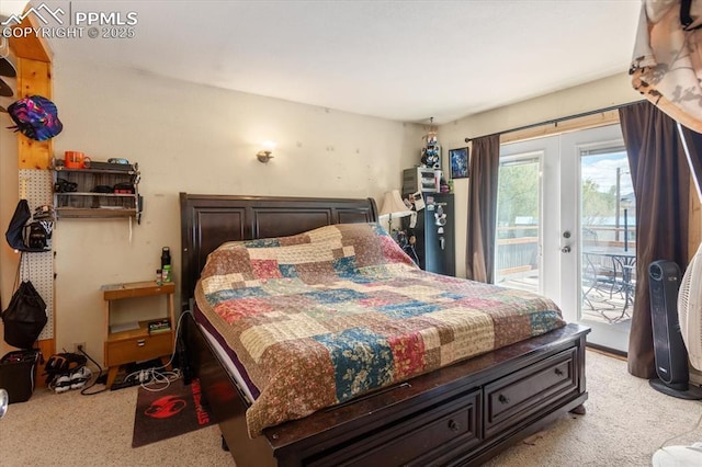 125 1st St, Saguache, CO 81149 - bedroom featuring light colored carpet and access to outside