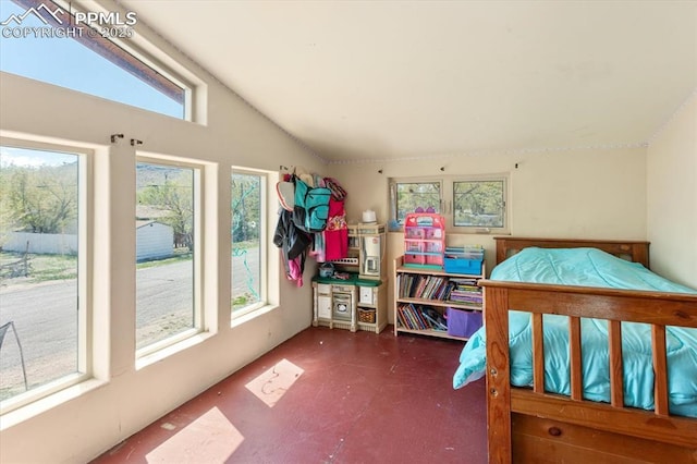 125 1st St, Saguache, CO 81149 - bedroom with multiple windows and lofted ceiling