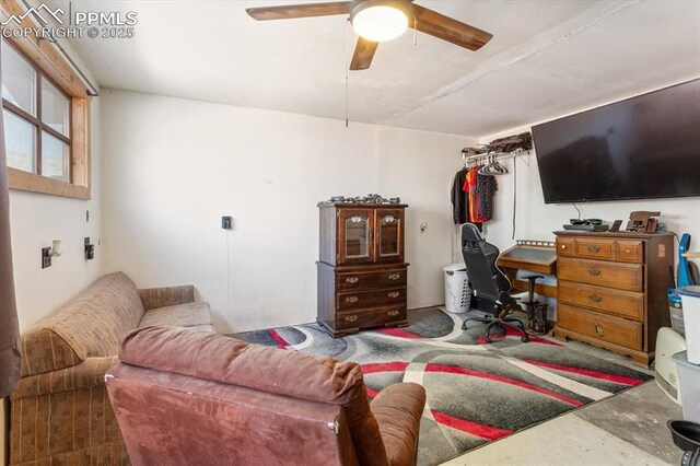 125 1st St, Saguache, CO 81149 - living room with ceiling fan