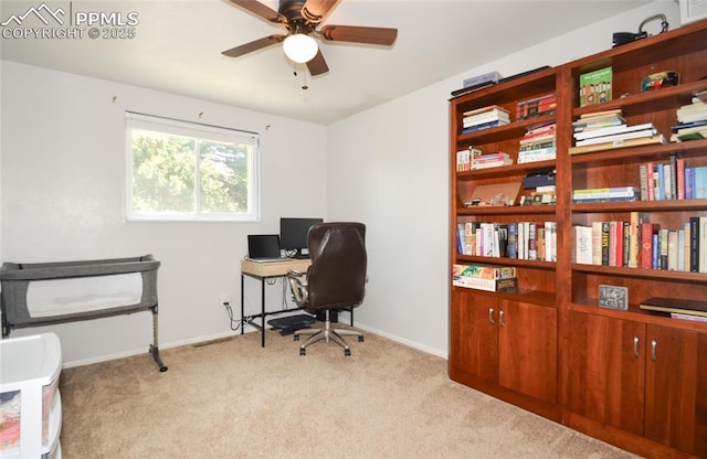 4075 Undimmed Cir, Colorado Springs, CO 80917 - office with a ceiling fan and carpet flooring