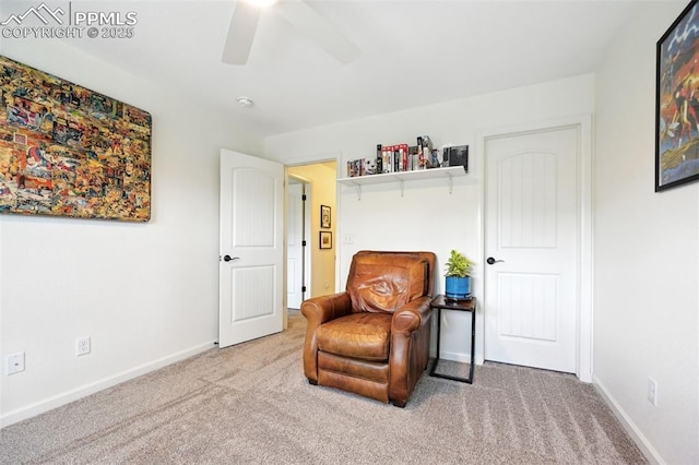 1914 Birmingham Loop, Colorado Springs, CO 80910 - living area with carpet floors and a ceiling fan