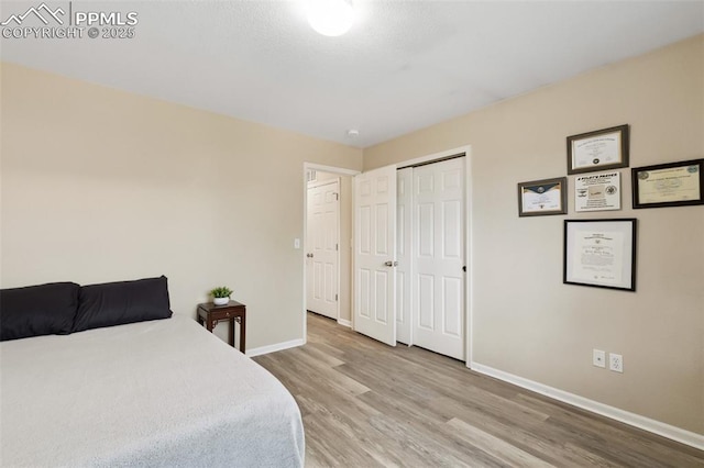 7524 Sandy Springs Pt, Fountain, CO 80817 - bedroom featuring light wood-style flooring and a closet