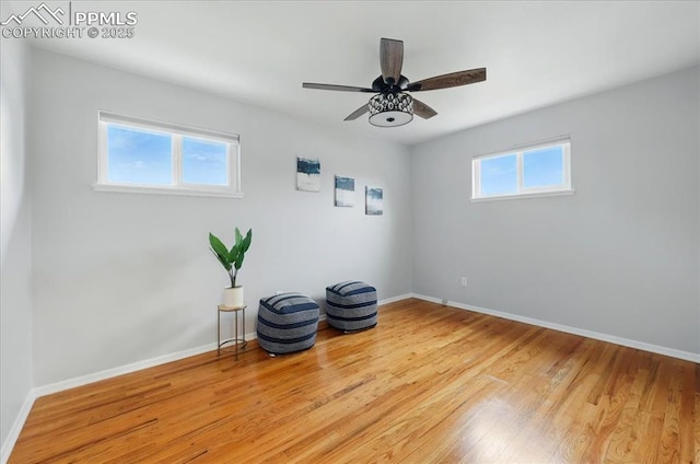 1112 Modes St, Colorado Springs, CO 80904 - unfurnished room featuring light wood-type flooring, baseboards, and ceiling fan