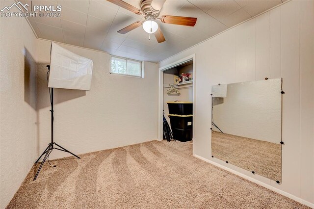 3118 E Ln Salle St, Colorado Springs, CO 80909 - basement with carpet floors and ceiling fan