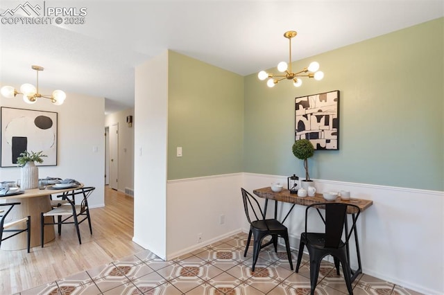 1411 Acacia Dr, Colorado Springs, CO 80907 - dining space featuring a chandelier