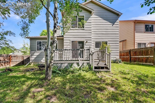 5105 Stellar Dr, Colorado Springs, CO 80923 - back of house featuring a fenced backyard and a deck