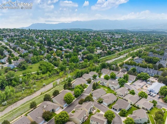 3320 Chestnut Glen Ln, Colorado Springs, CO 80918 - aerial view of residential area with mountains