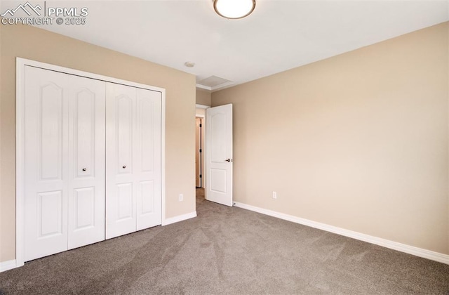 10702 Black Kettle Way, Colorado Springs, CO 80908 - unfurnished bedroom featuring carpet floors and a closet