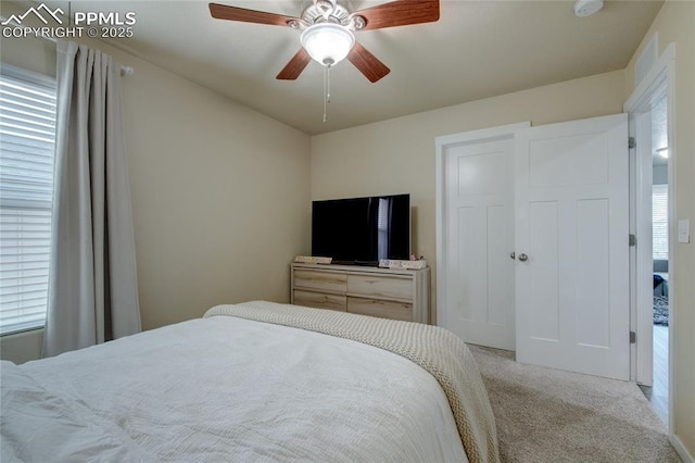 2485 Falkirk Dr, Colorado Springs, CO 80910 - bedroom featuring carpet and ceiling fan