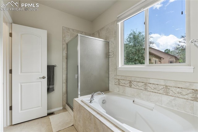 4410 Campus Bluffs Ct, Colorado Springs, CO 80918 - full bathroom with a stall shower and a bath