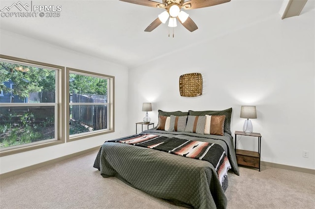 451 Fern Rd, Woodland Park, CO 80863 - carpeted bedroom with baseboards and a ceiling fan