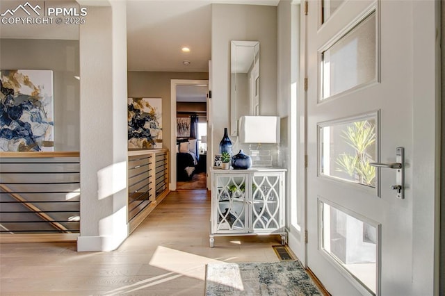 10708 Kentwood Dr, Colorado Springs, CO 80924 - entrance foyer featuring light wood-style floors and recessed lighting