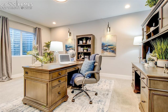 10708 Kentwood Dr, Colorado Springs, CO 80924 - office area featuring light carpet and recessed lighting