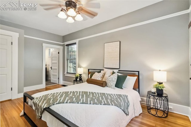 1326 E Platte Ave, Colorado Springs, CO 80909 - bedroom featuring wood finished floors and a ceiling fan