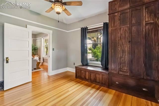 1326 E Platte Ave, Colorado Springs, CO 80909 - unfurnished bedroom featuring light wood-style floors and ceiling fan
