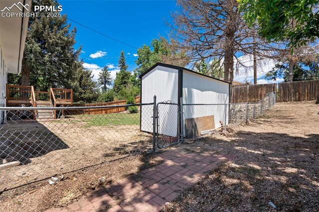 4116 Fitzpatrick Dr, Colorado Springs, CO 80909 - view of shed featuring a fenced backyard