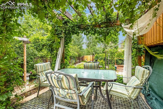 4750 Iron Horse Trl, Colorado Springs, CO 80917 - fenced backyard featuring outdoor dining space