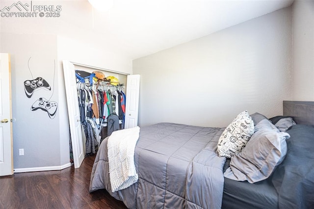 11310 Falling Star Rd, Fountain, CO 80817 - bedroom featuring wood finished floors and a closet