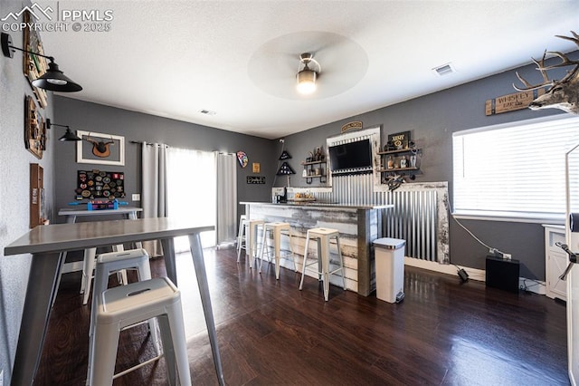 11310 Falling Star Rd, Fountain, CO 80817 - indoor dry bar featuring ceiling fan and wood finished floors