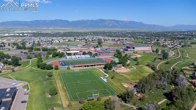 11310 Falling Star Rd, Fountain, CO 80817 - aerial view of property and surrounding area with a mountain backdrop