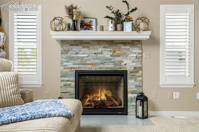 6808 Black Saddle Dr, Colorado Springs, CO 80924 - detailed view of a fireplace and baseboards