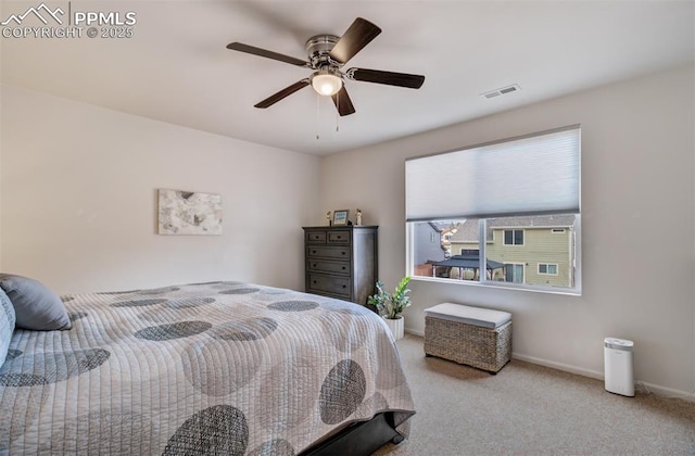 5128 Mountain Air Cir, Colorado Springs, CO 80916 - bedroom featuring carpet floors and ceiling fan