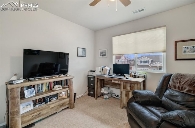 5128 Mountain Air Cir, Colorado Springs, CO 80916 - carpeted office with ceiling fan