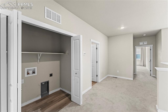 5489 Passport Vw, Colorado Springs, CO 80922 - washroom with washer hookup, hookup for an electric dryer, and carpet floors