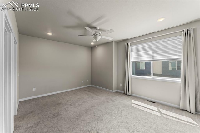 5489 Passport Vw, Colorado Springs, CO 80922 - spare room with a ceiling fan, carpet, and recessed lighting