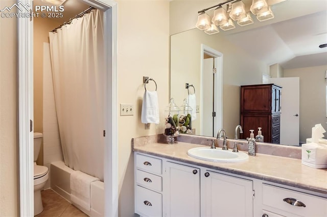 2512 Elite Ter, Colorado Springs, CO 80920 - full bath featuring vanity, tile patterned floors, and shower / bathtub combination with curtain
